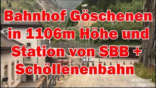 Im Bahnhof Göschenen in 1106m Höhe! Station von SBB und Schöllenenbahn vor dem alten Gotthardtunnel