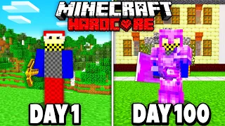 I Survived 100 Days in HARDCORE Minecraft!