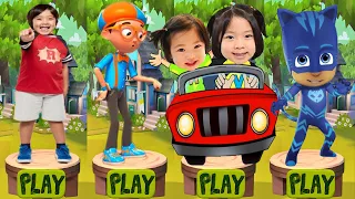 Tag with Ryan vs  Blippi Adventure Run vs Pj Masks Catboy - Run Gameplay