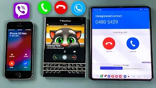 iPhone 5S vs BlackBerry Passport vs Samsung Z Fold 4 Viber, SkyPhone Apps & Incoming Call