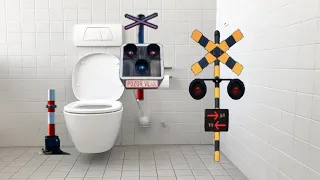 Railroad Crossing Animation ,Poo Poo 💩Flush Toilet After Using ,