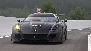 Ferrari 599XX Evo in Action! Brutal Accelerations & Downshifts!