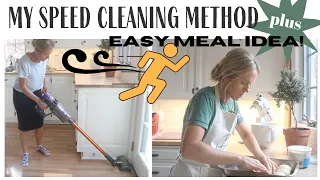 Speed Cleaning! ~ Basic Cleaning ~ Easy Meal Idea ~ Cook with me ~ Clean with me