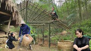 Poor single mother!no place to live and the journey to complete the bamboo house