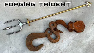 Forging POSEIDON'S TRIDENT OUT of RUSTY HOOK.