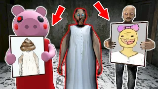 Granny vs Grandpa vs Piggy - funny drawing lesson - funny horror animation parody (p.183)