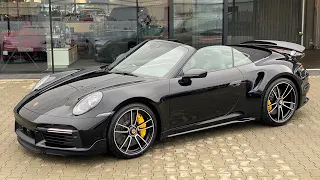 Porsche 911 Turbo S Cabriolet (992), tiefschwarzmetallic, SportDesign, Carbon, Burmester, LED-Matrix