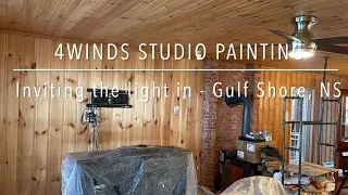 Painting Knotty Pine Walls Before and After Project 2 - Nova Scotia