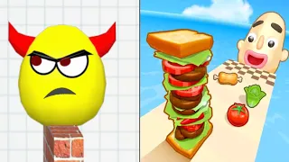 Sandwich Runner | Draw To Smash  - Gameplay (Android iOS) walkthrough Game Mobile