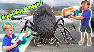 Giant Bug Attack with X-Shot Flying Bug Not Nerf Kids Skit Blaster War!