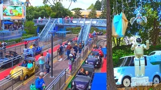 [4K] Autopia Ride with New ASIMO Robots and Scenes Added - Disneyland 2017