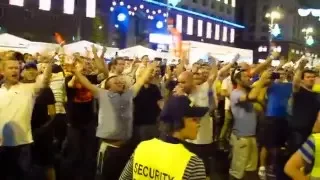 EURO 2012  England fans vs Swedish fans, Swedish Corner, Kiev