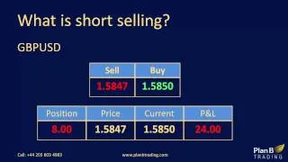 What is short selling | Forex Training Courses | Plan B Trading