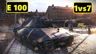 E 100. 1vs5 carry. 8 kills. World of Tanks Top Replays.