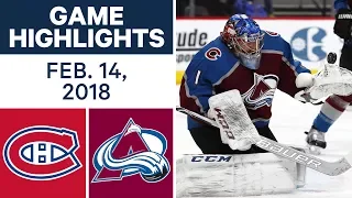 NHL Game Highlights | Canadiens vs. Avalanche - Feb. 14, 2018