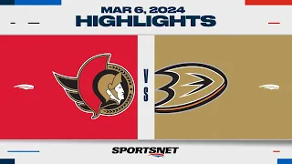 NHL Highlights | Senators vs. Ducks - March 6, 2024