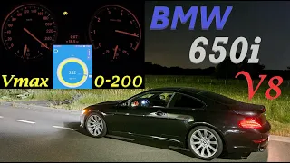 BMW 650i E63 V8 Acceleration 0-200 Km/h & Topspeed Dragy GPS
