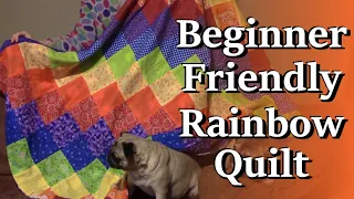 Quilt-mas Week 2: Simply Squares Rainbow Quilt (No Batting Necessary)