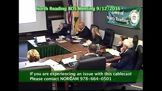 North Reading MA Board of Selectmen Meeting 9/12/16