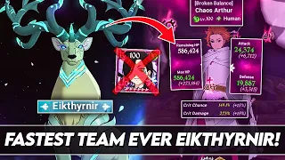 EIKTHYRNIR HAS *NEVER* BEEN THIS EASY!! CHAOS ARTHUR COOKS THE DEER!! (PvE Showcase) 7DS Grand Cross