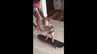 KIDS: 10-Month-Old Baby Has Skills on a Skateboard