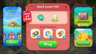 Gardenscapes Level 1421 Walkthrough "No Boosters Used"