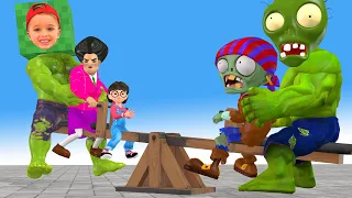 Scary teacher 3d Nickhulk vs Giant zombie and Miss T, Tani funny Gaming #100