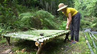 Full Video: 9 day Building Warm Survival Shelter, Free Bushcreaft Hut | Bushwalking in the woods