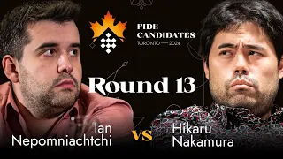 Round 13 | Ian Nepomniachtchi vs Hikaru Nakamura | FIDE Candidates 2024