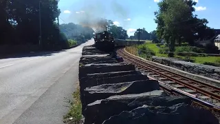 Ffestiniog railway David Lloyd George and Merddin Emrys at Minffordd