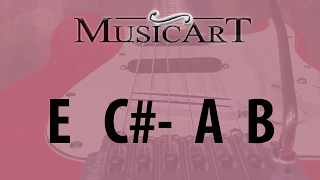 Guitar backing track in E Major  - C#minor - Pop style