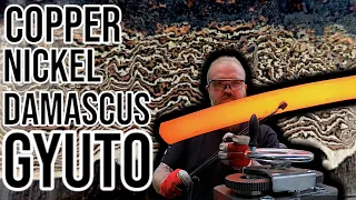 Forging a Japanese Chefknife with Copper & Nickel Damascus - APEX ULTRA Edge Gyuto