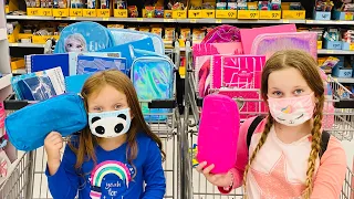 BLUE and PINK Back To School Challenge with Sisters Play