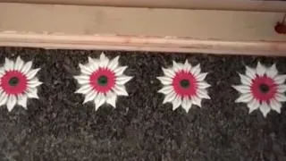 #Flowers border design/simple and easy/rangoli..