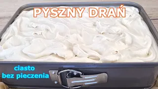 Ciasto Pyszny Drań bez pieczenia - obłędne ciasto z budyniem na herbatnikach 👌