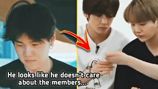 Suga quietly taking good care of BTS members