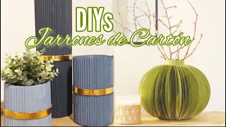 DIYs: IDEAS para DECORAR PRIMAVERA-VERANO 2024 / Como hacer jarrones con cartón / Ideas con cartón.