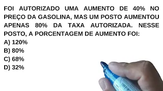 Problema de porcentagem | Concurso Público