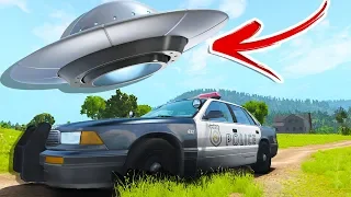 UFO in BeamNG?! ABDUCTED BY ALIENS! - BeamNG Drive Flyable UFO Mod