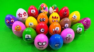 Finding Numberblocks in Rainbow Dinosaur Eggs with CLAY Coloring! Satisfying ASMR Videos