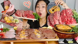 ENG) Truffle Sea Urchin Beef✨🍷 with wine Luxury MUKBANG real sound asmr eating