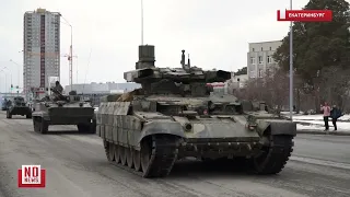 Танки в городе. Тренировка парада Победы