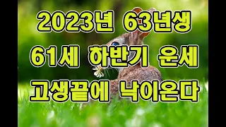 2023년 63년생 61세 토끼띠 하반기 운세.  창고 문이 열린다  직성을 믿어라!