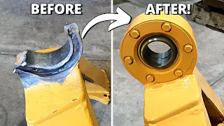 Replacing BROKEN Eye on A-frame for CAT 745 Articulated Truck | Machining, Welding, Milling