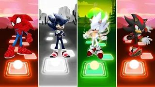 Spider Man Sonic 🆚 Dark Sonic 🆚 Shadow Sonic 🆚 Hyper Sonic | Sonic Tiles Hop