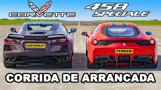 C8 Corvette vs Ferrari 458 Speciale: CORRIDA DE ARRANCADA