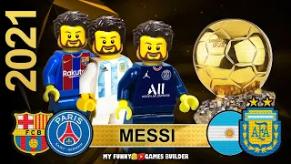 Lionel Messi wins Ballon D'or 2021 • Top 10 players by France Football in Lego Football Stop Motion