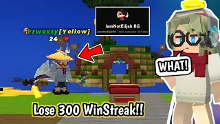 This BGtuber Lost His 300 Winstreak In Bedwars!! [Blockman Go]