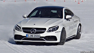 Mercedes C63 AMG S Coupe Drifting in the Snow!!