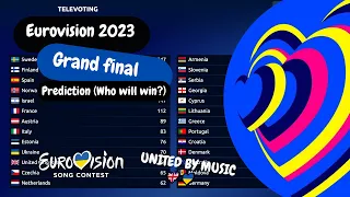 Eurovision 2023 VOTING SIMULATION: Grand Final top 26 (PREDICTION) Part 3/3 (televote)